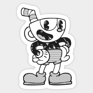 Monochrome Cuphead Sticker